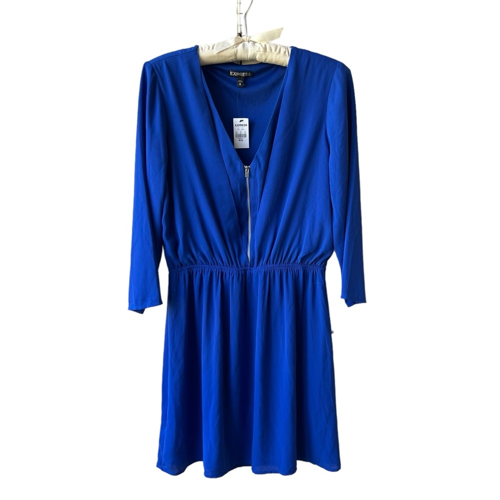 NWT express blue v neck dress